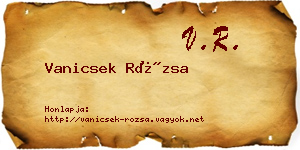 Vanicsek Rózsa névjegykártya