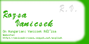 rozsa vanicsek business card